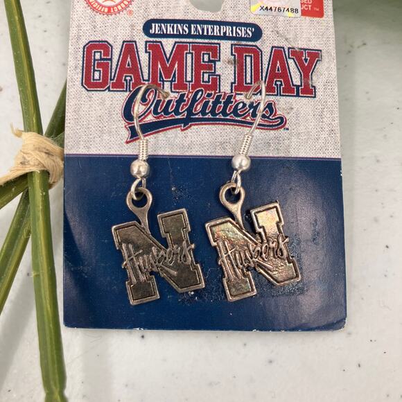 Game Day Outfitters Huskers University Nebraska Lightweight Fishook Earrings - Picture 4 of 4
